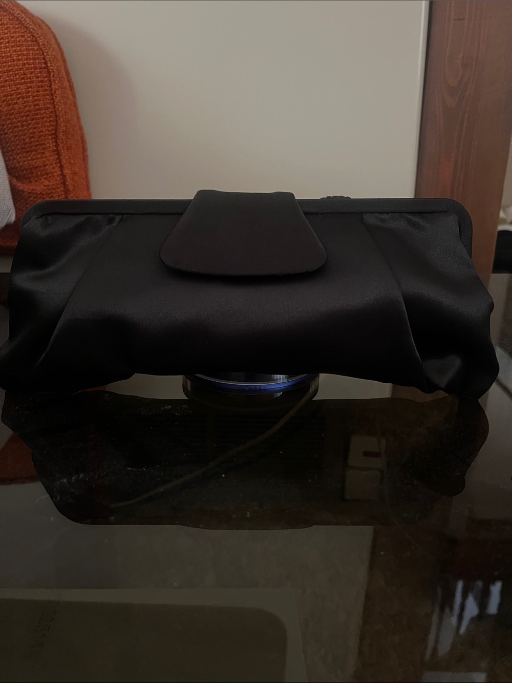 Black Satin Evening Clutch